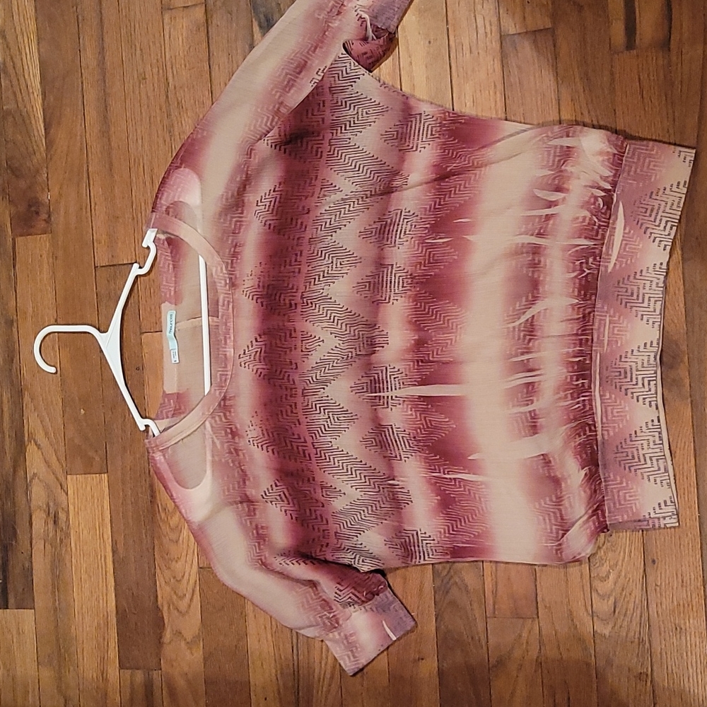 Maurices Sheer Three Quarter Length Sleeve Top